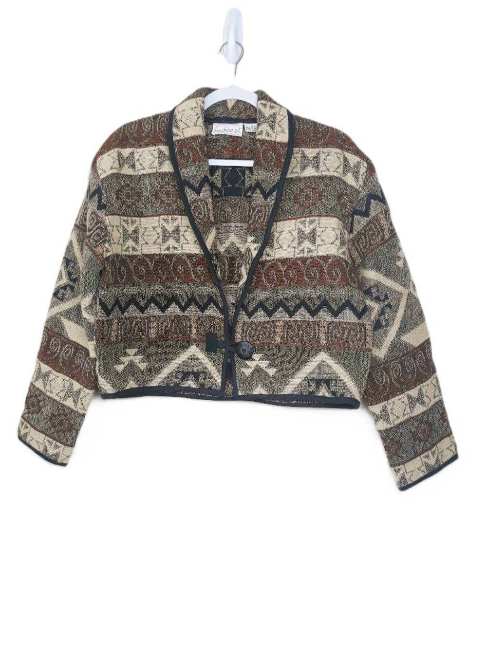 Flashback Tapestry Cropped Jacket Medium Western Aztec Vintage